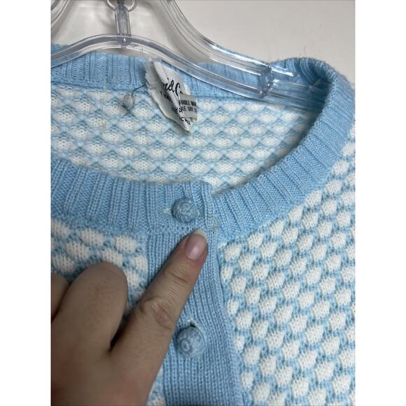 Vintage David Crystal Women’s Cardigan Sweater 12 Crew Neck Button Up Grandma - Picture 4 of 6